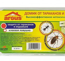 Клеевая  ловушка – домик  от тараканов и муравьев  (4шт) ARGUS